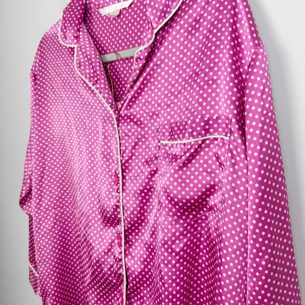VICTORIA’S SECRET | SET Pink Polka Dot Pajama Top & Pants Women’s Size Small